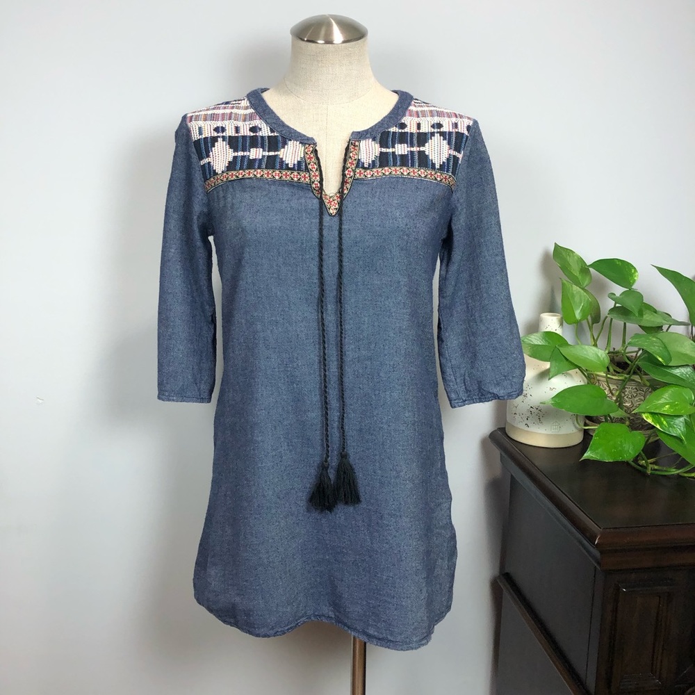 Flying Tomato boho embroidered tunic S